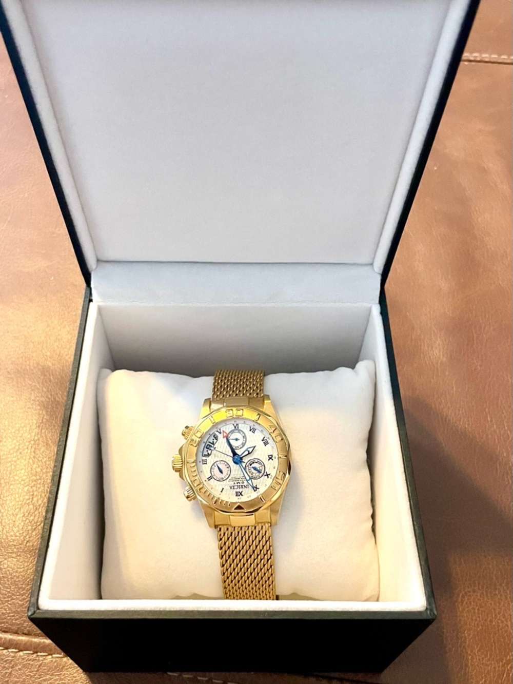 Invicta Gold women’s “sea wizard” Mesh Bracelet Chronograph